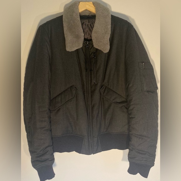 Lanvin Wool Bomber Jacket + Leather Sleeve - Picture 8 of 8